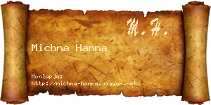 Michna Hanna névjegykártya